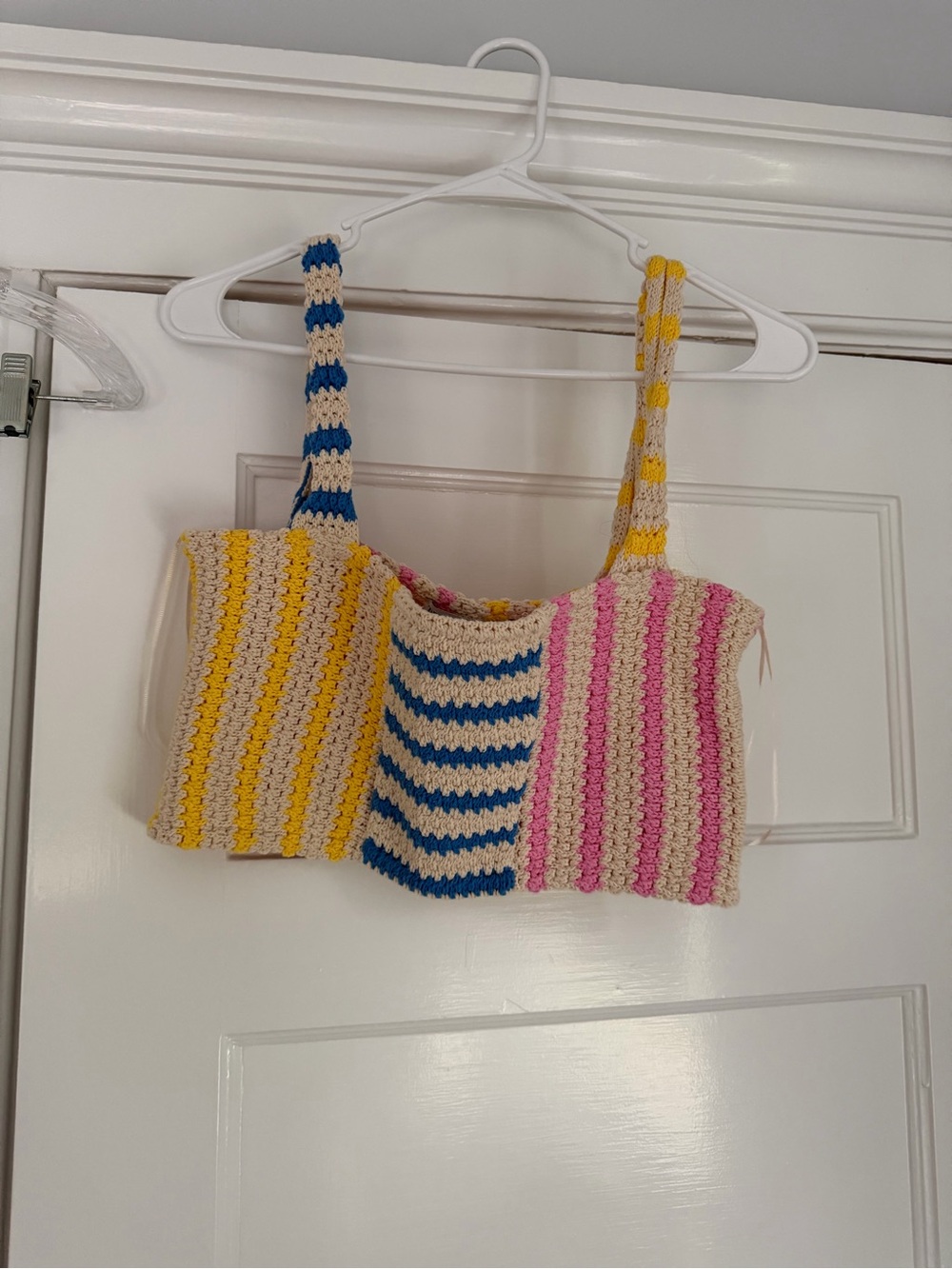 Zara Striped Crochet Tank Top - Cream, Blue, Pink, Yellow
